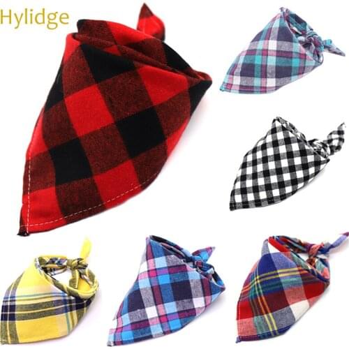 Hylidge New Plaid Toddler Bib Lace Up Saliva Towel Feeding Baby Bibs Boy Burp Cloths Girls Bandana Bibs Triangle Scarf Towel 1PC