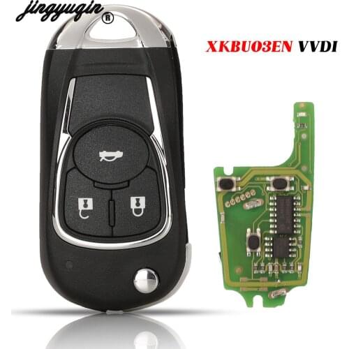 Jingyuqin 3Buttons For VVDI Xhorse Fit Buick Envision 2016 XKBU03EN Xhorse Wired Mode Fob Flip Remote Control Car Key