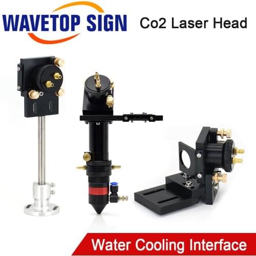CO2 Laser Head Set with Water Cooling Interface Mirror 30x3mm Focus Lens 25x63.5mm for Water Cooling Laser Machine