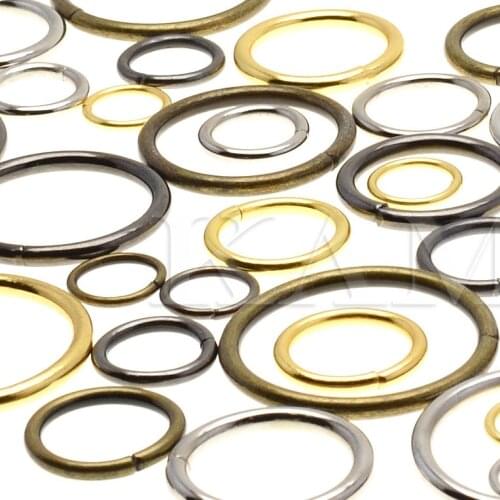 10pcs/pack O rings Metal Non Welded Nickel Plated Collars Round Loops Belt Buckle Package Accessorie 12mm-38mm