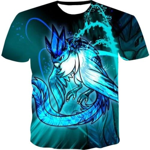 Fashion Hot Sale 3D Printing Cute Fish Pattern T-shirt Casual 3D Printing Crown Bird T-shirt Fashion Breathable 2021 New