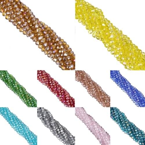 LNRRABC New! AB Color 6MM 100piece/lot Rondelle Glass Crystal Stand Beads Free Shipping Wholesale ly