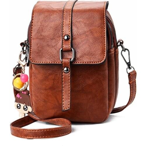 Small Mobile Mini Bags For Lady Pu Leather 2021 Women Fashion Vintage Party Shoulder Crossbody Messenger Bag