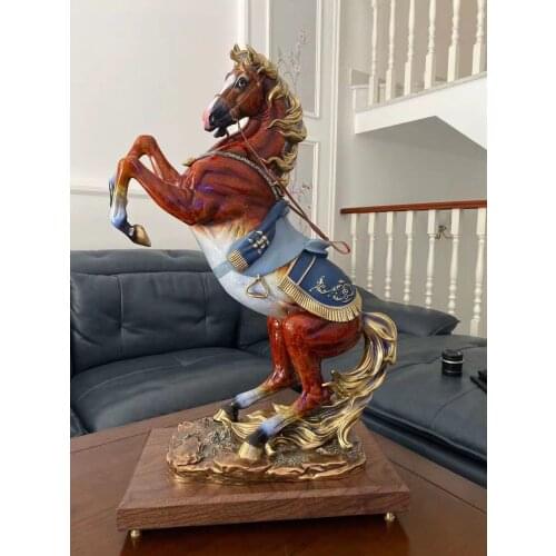 Limited WORK Home store Company SHOP Decor Handmade COPPER bring wealth GOOD LUCK Success War horse Sculpture decor ART Statue
