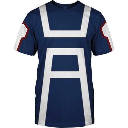 My Hero Academia Cosplay Costume Mens Summer T-shirt Midoriya Izuku 3D Printing T Shirt Boku no Hero Academia Tops
