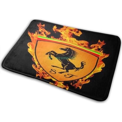 Soft Bath Carpet Ferrari Logo 3D Soft Non-Slip Mat Rug Carpet Cushion Logo Scuderia Leclerc Vettel Sainz Tifosi Car Enthusiast