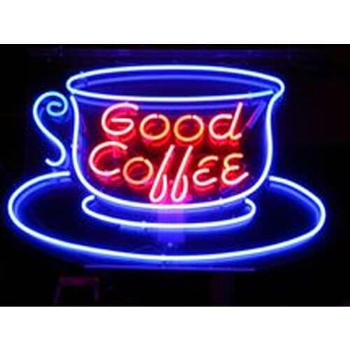 Neon Sign For Good Coffee Cups glass tubes resterant decorate Coffee Tea room light Home Hotel DISPLAY Impact Attract light