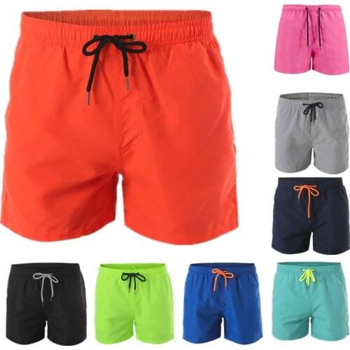New Beach Pants Solid Swimming Shorts For Men Summer Surf Pants Swimwear Man Swimsuit Swim Trunks Bathing Beachwear Surf Boxer