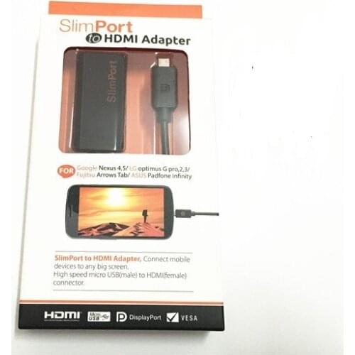 50pcs/lot*1080P 3D SlimPort MyDP to HDMI Adapter for Google Nexus 5 4 /LG optimus Gpro/Fujitsu Arrows Tab ASUS Padfone infinity