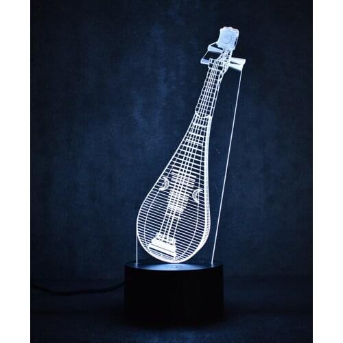 Pipa 3D Night Light Baby Bedroom Atmosphere Table Lamp USB 3D Bulbing Light Remote Touch Swithc Musical Instruments Night Light