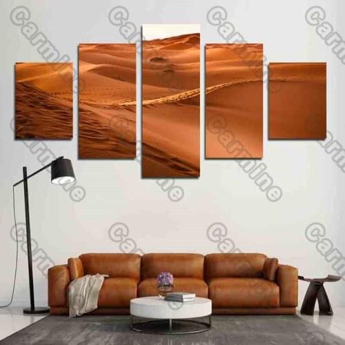 Poster Crimson Desert Barren Landscape Canvas Painting 5Pcs Posters Painting Wall Art Decoration for Living Room Frameless