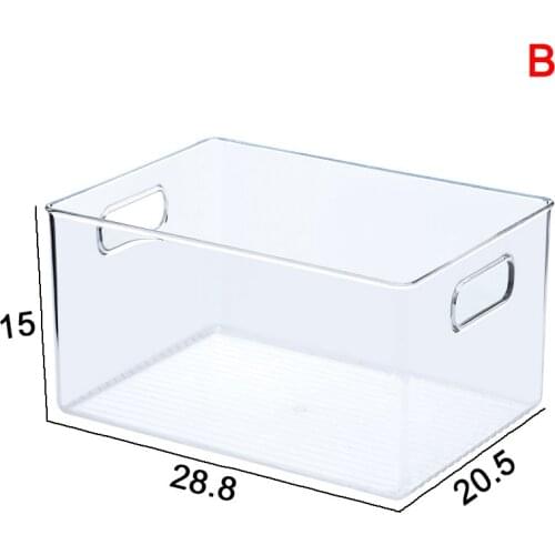 Plastic Kitchen Pantry Cabinet Refrigerator Freezer Food Storage Bins with Handles Transparent Best Price
