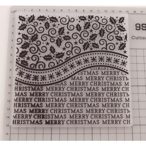 Plastic Embossing Folder Template for DIY Scrapbook Photo Album Card Christmas-S001