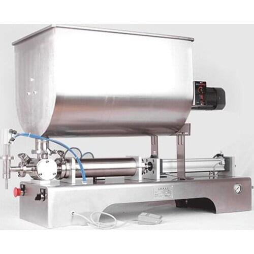 Pneumatic liquid paste filling machine U type hopper 80L large capacity mixing type filling machine