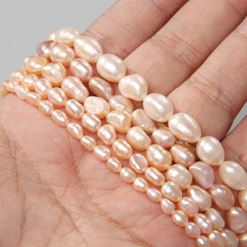Irregular Freshwater Pearl Rice-shaped Loose Baroque Spacer Beads 34Cm For DIY Bracelet Earring Necklace Sewing Craft Jewelry