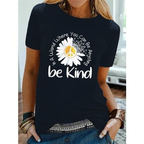 Plus Size 5XL New Fashion Pink Tee Shirts Short Sleeve O Neck Sunflower Letters for Women New Tshirts Casual Tops