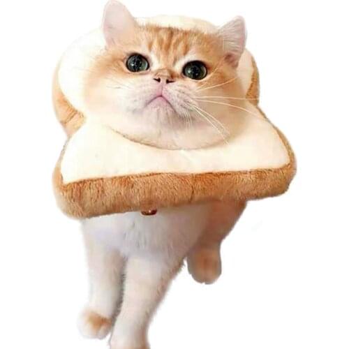 Soft Cotton Pet Elizabethan Collar Toast Shaped Dog Cat Adjustable Wound Healing E-Collar Prevent Bite Neck Ring For Pets 90