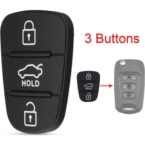 3 Buttons Rubber Pad Insert Replacement for Hyundai Solaris Accent Tucson l10 l20 l30 Kia Rio Flip Remote Car Key Shell