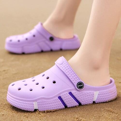 Purple Women Sandals 2021 Clogs for Women Slip-On Adult Designer Shoes Men Summer Wading Quick Drying Casual Men Women Slippers