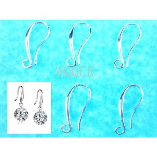 Free Fast Shipping Making Beads Jewelry Accessories Findings 925 Silver colorHook Earring Pinch Smooth Ear Wires Women Gift