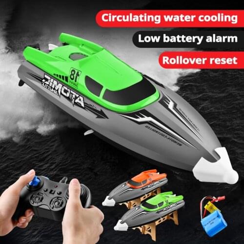 High Speed Racing RC Boat 30KM/H With 370 Motor IPV7 Waterproof 2.4GHz 4 Channel Remote Control Boat Toys For Kids Three Battery