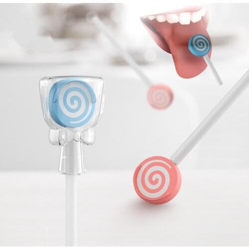 Lollipop Shape Baby Tongue Cleaner Scraper Oral Cleaning Fresh Breath Care Tool