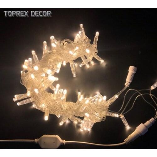 Toprex Amber warm white emitting 10m garden string lights outdoor patio lights Christmas garland lighting LED chain party decor