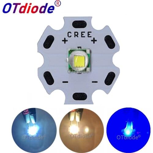 1PCS CREE XML XM-L T6 LED U2 10W Cold White Warm White Blue Red Green UV LED Emitter Diode with 12mm 14mm 16mm 20mm PCB for DIY