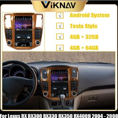 Tesla style multimedia player stereo For LEXUS RX300 RX330 RX350 RX400h 2004-2008 car radio GPS navigation DVD player