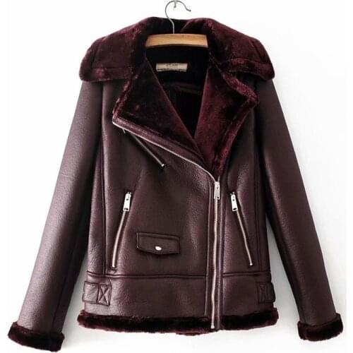 Trending Products 2020 Women leather jacket European fashion winter coat Add cashmere High quality Keep warm Outwear Thicken 137