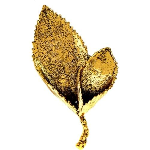 CINDY XIANG Vintage Metal Leaves Brooches For Women And Men Simple Classic Plant Leaf Brooch Pins Jewelry Friends Christmas Gift