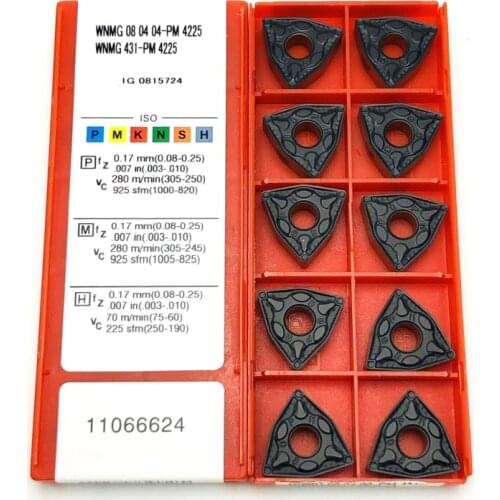 High quality WNMG080404 PM 4225 external turning tool 100% carbide insert CNC cutting tool WNMG080404 PM4225 Turning Inserts