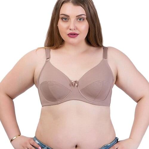 YANDW big breast bras for women sexy lingerie everyday simple plus size 36 38 40 42 44 46 48 C E cup Unlined underwire Bassiere