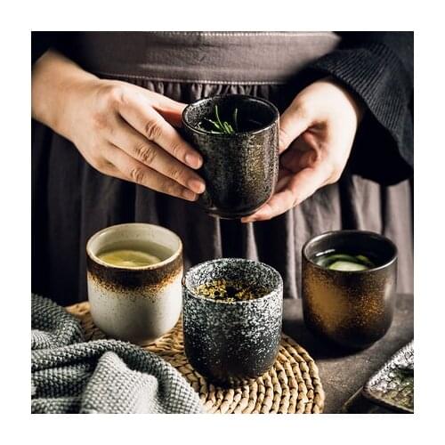 Japanese Creative Retro Simple Ceramic Tea Set Sushi Cup Tea Cup Water Cup Ceramic Cup Soup Swallow Cup Product Tea Cup