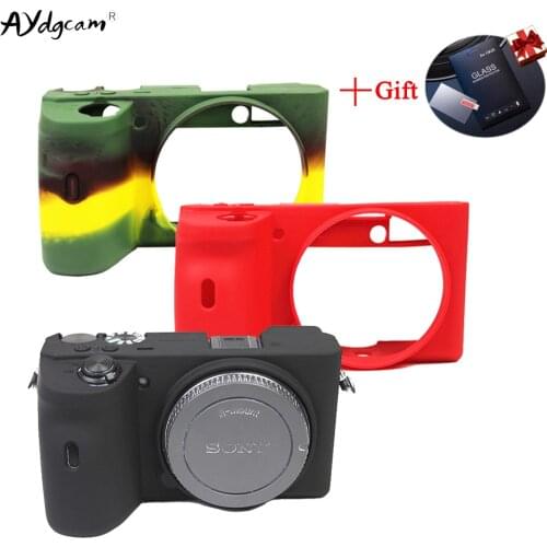 Soft A6600 Camera Cover Rubber Silicone Case Soft Bag for Sony A6600 ICLE-6600 protector Skin cover pouch + Tempred Glass Gift