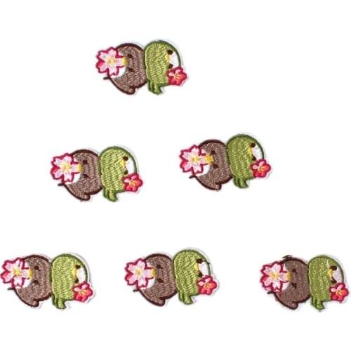 10pcs Cartoon Birds Flowers Stickers DIY Decoration Fabric Appliques Embroidery Animal Badge For Jeans Coats Bags Shoes Sweaters