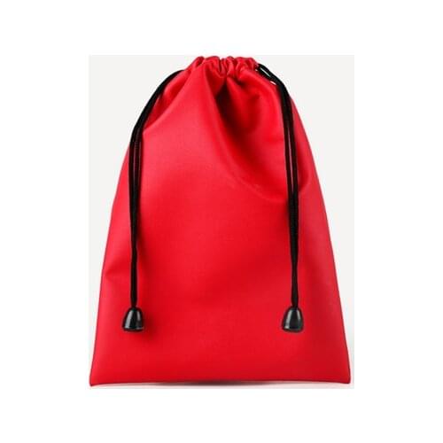 10pcs/lot 11x17.5cm Black/Red/Blue/Coffee/Grey New Waterproof Drawstring PU Leather Bags Wedding Gift Headset Organizer Bag