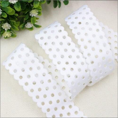 1572935 , hot sale 28mm hollow dots solid Grosgrain ribbon, DIY handmade materials,Clothing accessories,Gift Wrapping