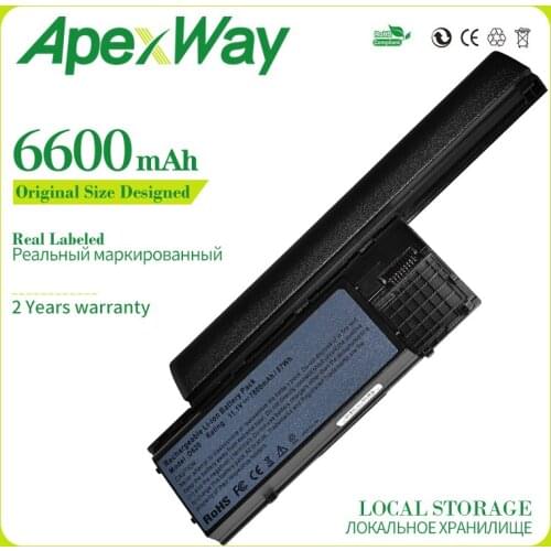 Apexway 6600 mAh Laptop Battery for Dell D620 D630 D631 M2300 KD491 KD492 KD494 KD495 NT379 PC764 PC765 PD685 RD300