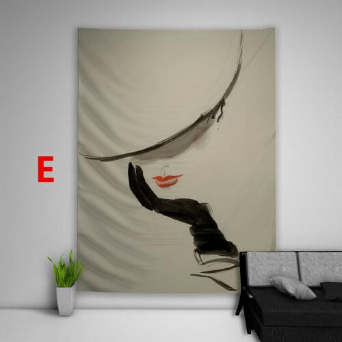 Home Decoration Accessories Illustration Painting Abstract Character Hanging Tapestry Wall Hanging Cute Room Decoration Mural
