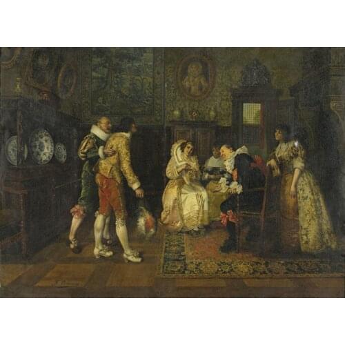 Free shipping classical court figures canvas prints ancient palace oil painting printed on canvas wall art decoration picture