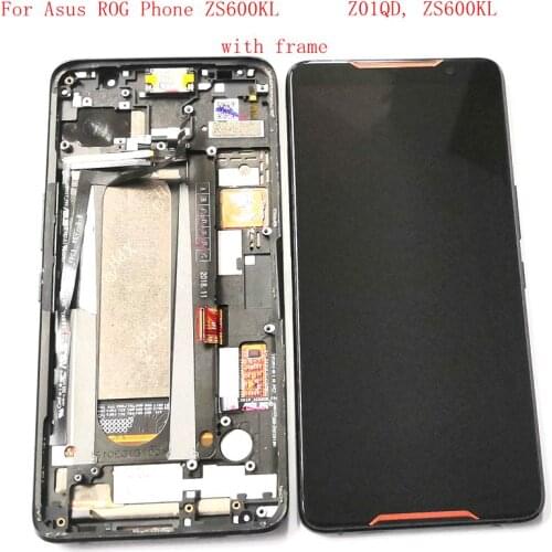 Original Amoled For Asus ZS600KL ROG Phone Z01QD Lcd Screen Display WIth Touch Glass Digitizer frame Assembly ROG 1 lcd