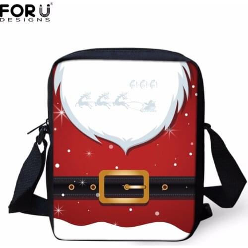 FORUDESIGNS Customize Women Messenger Bags Santa Claus Shoulder Bag Messenger Bags Christmas Snowman Crossbosy Bag For Girls