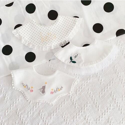 Ins Korean Cotton Baby Saliva Towel Baby Bib Saliva Pocket Female Treasure Decoration Bib 0-1-2 Years Old Tide