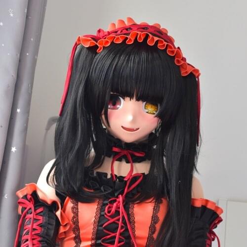 KGM 15) Crossdressing Girl BJD Doll DATE A LIVE Comic Mask Realistic Silica Tokisaki Kurumi Cosplay Kigurumi Crossdresser Mask
