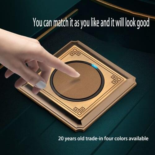 Retro Bronze Color 1-4 Gang 2 Way Push Button Switch Aluminum Alloy Brushed Panel 86 Type Wall Concealed Switch