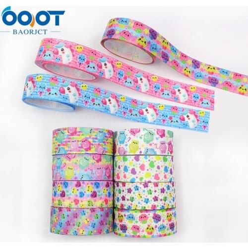 L-20620-579,1"(25mm),10yards cartoon Geometric Thermal transfer Printed grosgrain Ribbons,bow cap party Gift wrap DIY handmade