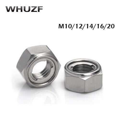 M10 M12 M14 M16 M20 304 Stainless Steel Metal locking Nut Lock locking Metal Self locking NUT Locknut anti looser