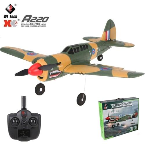 XK A220 P40 4Ch 384 Wingspan 6G/3D Modle Stunt Plane Six Axis Stability Remote Control Airplane Electric RC Aircraft Outdoor Toy