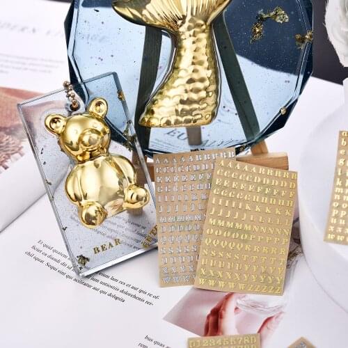 5Pcs 3mm Alphabet Metal Stickers Epoxy Resin Filling Glitter Number Nail Art Aromatherapy Candle Decoration Handmade Crafts